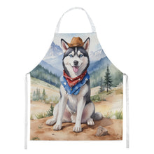 Load image into Gallery viewer, Siberian Husky Cowboy Welcome Apron – Artist-Designed Kitchen, BBQ &amp; Craft Apron