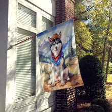 Load image into Gallery viewer, Siberian Husky Cowboy Welcome House Flag
