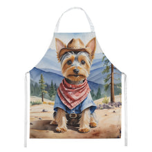 Load image into Gallery viewer, Silky Terrier Cowboy Welcome Apron – Artist-Designed Kitchen, BBQ &amp; Craft Apron