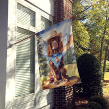 Load image into Gallery viewer, Sussex Spaniel Cowboy Welcome House Flag