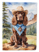 Load image into Gallery viewer, Sussex Spaniel Cowboy Welcome House Flag