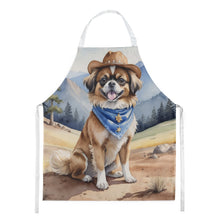 Load image into Gallery viewer, Tibetan Spaniel Cowboy Welcome Apron – Artist-Designed Kitchen, BBQ &amp; Craft Apron