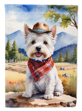 Load image into Gallery viewer, Westie Cowboy Welcome House Flag