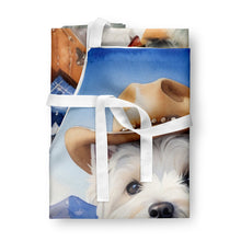 Load image into Gallery viewer, Westie Cowboy Welcome Apron – Artist-Designed Kitchen, BBQ &amp; Craft Apron