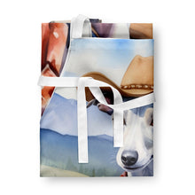 Load image into Gallery viewer, Whippet Cowboy Welcome Apron – Artist-Designed Kitchen, BBQ &amp; Craft Apron