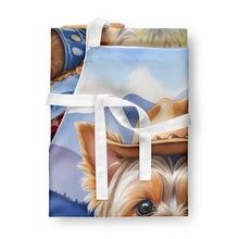 Load image into Gallery viewer, Yorkshire Terrier Yorkie Cowboy Welcome Apron – Artist-Designed Kitchen, BBQ &amp; Craft Apron