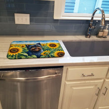 Load image into Gallery viewer, Affenpinscher in Sunflowers Dish Drying Mat Absorbent Dish Drying Mat Pad for Kitchen Counter Dish Drainer Mat for Countertop, 14 x 21", Multicolor