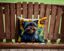 Load image into Gallery viewer, Affenpinscher in Sunflowers Throw Pillow - 14x14 Decorative Pillow – Art for Your Home &amp; Patio