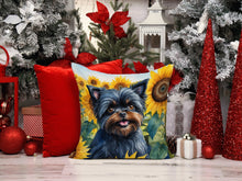 Load image into Gallery viewer, Affenpinscher in Sunflowers Throw Pillow - 14x14 Decorative Pillow – Art for Your Home &amp; Patio