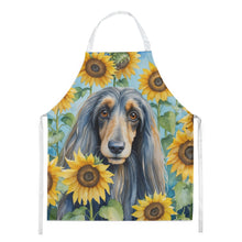 Load image into Gallery viewer, Afghan Hound in Sunflowers Apron – Artist-Designed Kitchen, BBQ &amp; Craft Apron