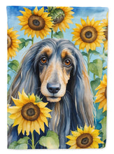 Load image into Gallery viewer, Afghan Hound in Sunflowers Garden Flag – Bright Dog-Themed Yard Decor