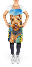Load image into Gallery viewer, Airedale Terrier in Sunflowers Apron – Artist-Designed Kitchen, BBQ &amp; Craft Apron