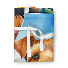 Load image into Gallery viewer, Airedale Terrier in Sunflowers Apron – Artist-Designed Kitchen, BBQ &amp; Craft Apron
