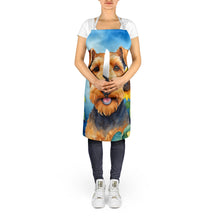 Load image into Gallery viewer, Airedale Terrier in Sunflowers Apron – Artist-Designed Kitchen, BBQ &amp; Craft Apron