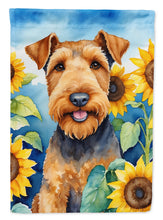 Load image into Gallery viewer, Airedale Terrier in Sunflowers House Flag