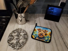 Load image into Gallery viewer, Airedale Terrier in Sunflowers Pot Holders - Set of 2 Decorative Kitchen Helpers | Made in the USA