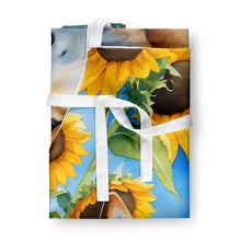 Load image into Gallery viewer, Akita in Sunflowers Apron – Artist-Designed Kitchen, BBQ &amp; Craft Apron