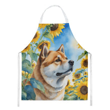 Load image into Gallery viewer, Akita in Sunflowers Apron – Artist-Designed Kitchen, BBQ &amp; Craft Apron