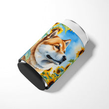 Load image into Gallery viewer, Akita in Sunflowers Can or Bottle Hugger
