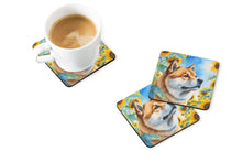 Load image into Gallery viewer, Akita in Sunflowers Coasters - Set of 4 Lightweight Foam, Absorbent Drink Coasters