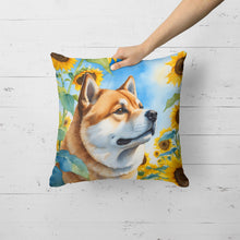 Load image into Gallery viewer, Akita in Sunflowers Throw Pillow