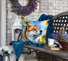 Load image into Gallery viewer, Akita in Sunflowers Throw Pillow