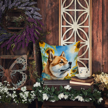 Load image into Gallery viewer, Akita in Sunflowers Throw Pillow