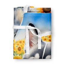 Load image into Gallery viewer, Alaskan Klee Kai in Sunflowers Apron – Artist-Designed Kitchen, BBQ &amp; Craft Apron