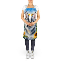 Load image into Gallery viewer, Alaskan Klee Kai in Sunflowers Apron – Artist-Designed Kitchen, BBQ &amp; Craft Apron