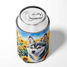 Load image into Gallery viewer, Alaskan Klee Kai in Sunflowers Can or Bottle Hugger