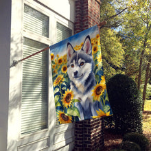 Load image into Gallery viewer, Alaskan Klee Kai in Sunflowers House Flag