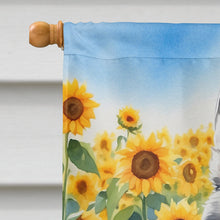 Load image into Gallery viewer, Alaskan Klee Kai in Sunflowers House Flag