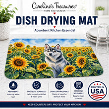 Load image into Gallery viewer, Alaskan Klee Kai in Sunflowers Dish Drying Mat Absorbent Dish Drying Mat Pad for Kitchen Counter Dish Drainer Mat for Countertop, 14 x 21", Multicolor