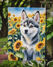 Load image into Gallery viewer, Alaskan Klee Kai in Sunflowers Garden Flag – Bright Dog-Themed Yard Decor