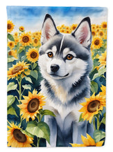 Load image into Gallery viewer, Alaskan Klee Kai in Sunflowers Garden Flag – Bright Dog-Themed Yard Decor