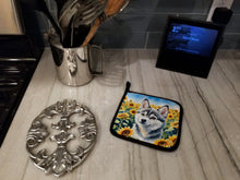 Load image into Gallery viewer, Alaskan Klee Kai in Sunflowers Pot Holders - Set of 2 Decorative Kitchen Helpers | Made in the USA