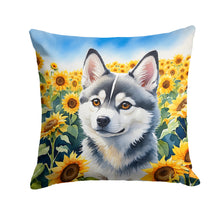 Load image into Gallery viewer, Alaskan Klee Kai in Sunflowers Throw Pillow