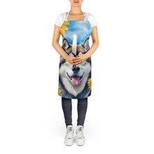 Load image into Gallery viewer, Alaskan Malamute in Sunflowers Apron – Artist-Designed Kitchen, BBQ &amp; Craft Apron