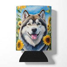 Load image into Gallery viewer, Alaskan Malamute in Sunflowers Can or Bottle Hugger