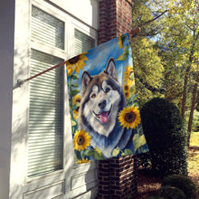 Load image into Gallery viewer, Alaskan Malamute in Sunflowers House Flag