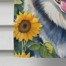 Load image into Gallery viewer, Alaskan Malamute in Sunflowers House Flag