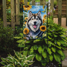 Load image into Gallery viewer, Alaskan Malamute in Sunflowers Garden Flag – Bright Dog-Themed Yard Decor