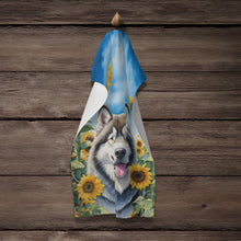 Load image into Gallery viewer, Alaskan Malamute in Sunflowers Kitchen Towel