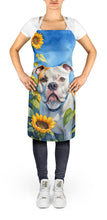 Load image into Gallery viewer, American Bulldog in Sunflowers Apron – Artist-Designed Kitchen, BBQ &amp; Craft Apron