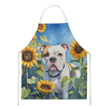 Load image into Gallery viewer, American Bulldog in Sunflowers Apron – Artist-Designed Kitchen, BBQ &amp; Craft Apron