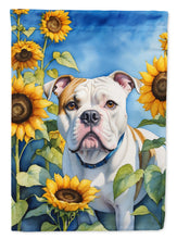 Load image into Gallery viewer, American Bulldog in Sunflowers Garden Flag – Bright Dog-Themed Yard Decor