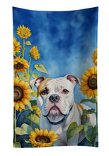 Load image into Gallery viewer, American Bulldog in Sunflowers Kitchen Towel