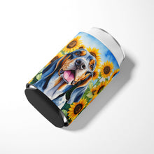 Load image into Gallery viewer, American English Coonhound in Sunflowers Can or Bottle Hugger
