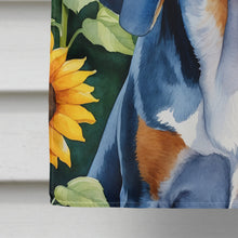Load image into Gallery viewer, American English Coonhound in Sunflowers House Flag