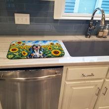 Load image into Gallery viewer, American English Coonhound in Sunflowers Dish Drying Mat Absorbent Dish Drying Mat Pad for Kitchen Counter Dish Drainer Mat for Countertop, 14 x 21", Multicolor